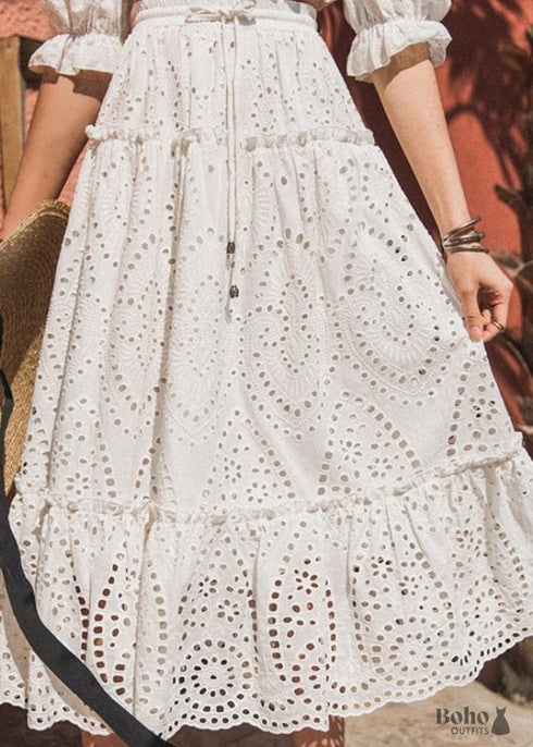 Falda blanca bohemia Isla